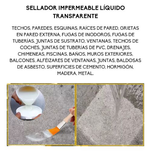 Everqueen Sellador impermeable transparente 1 KG + Brocha